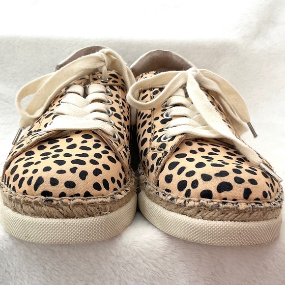Leopard Print Dolce Vita Morris Espadrille Glitter Embossed Lace Up Sneaker Sz 8 - Picture 6 of 15